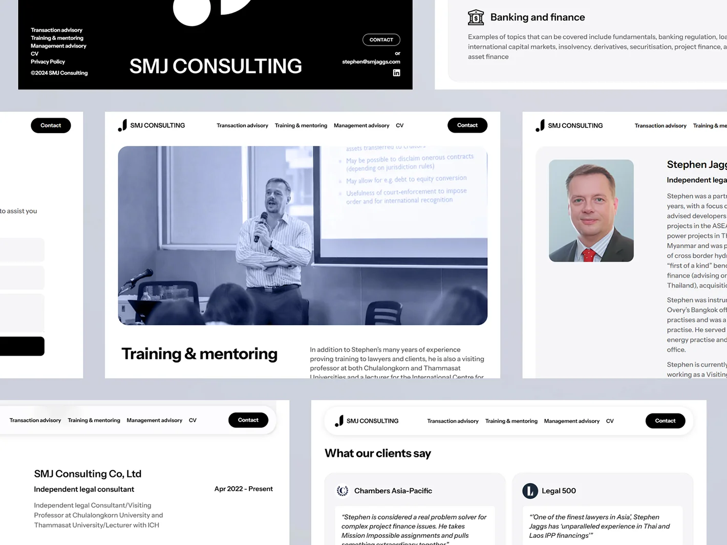 ตัวอย่างผลงาน ออกแบบเว็บไซต์ ที่ปรึกษากฎหมายและการเงิน SMJ Consulting | KMJ Cloud