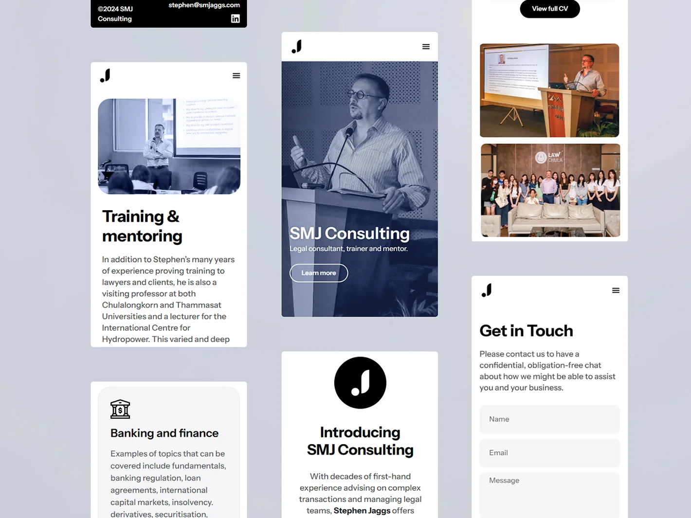 ตัวอย่างผลงาน ออกแบบเว็บไซต์ ที่ปรึกษากฎหมายและการเงิน SMJ Consulting | KMJ Cloud